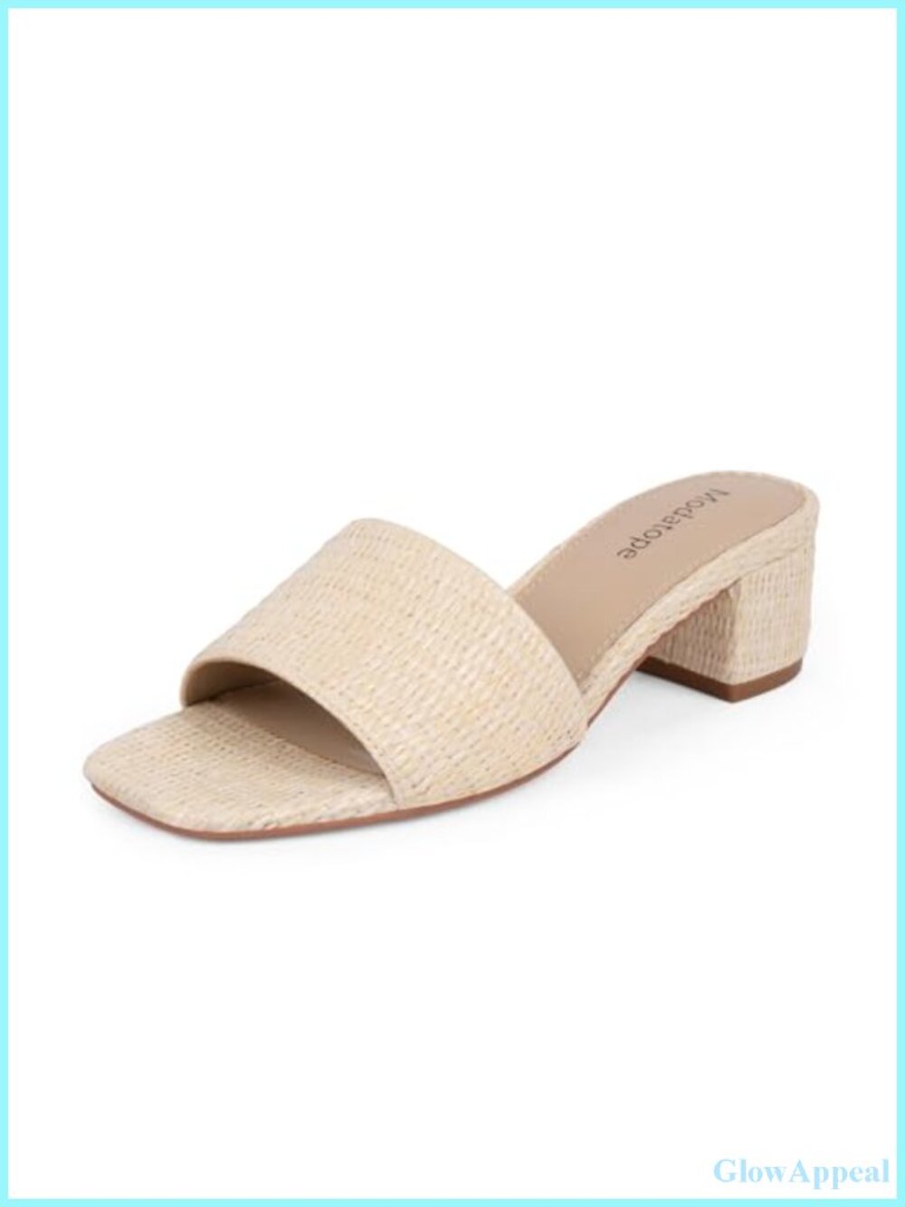 Braided Sandals Women Chunky Heel Square Toe Mules Slip On